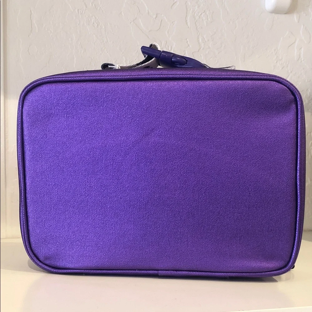 STATE Purple Rainbow Heart Cosmetic Case with Floral Motif